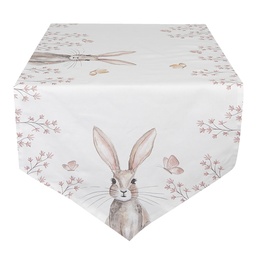 [REB65] Table Runner White, Brown 50x160 cm