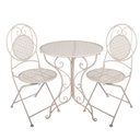 Bistro Set Table Chairs (3 pcs) White Ø 60x74 / 50x40x92 cm (2)