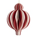 Décoration de Noël Boule de Noël en Papier Rouge Blanc Ø 7x10 cm