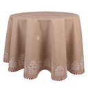 Tablecloth Brown White Ø 170 cm