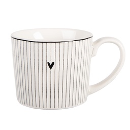 [6CEMU0180] Tasse Blanc Noir 12x8x7 cm / 275 ml