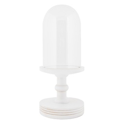 [6GL5060W] Cloche de verre Transparent Blanc Ø 17x40 cm