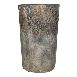 [6TE0366] Vaso Porta Pianta Grigio Ø 24x39 cm