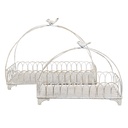 Cesti (set 2) Bianco Color oro 39x20x30 / 30x15x22 cm