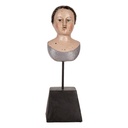Décoration Buste Femme Beige Marron 11x11x34 cm