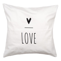 [BHS21] Housse de coussin Blanc Noir 45x45 cm