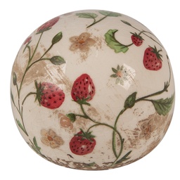 [6CE1636] Deko Beige Rot Ø 10x10 cm