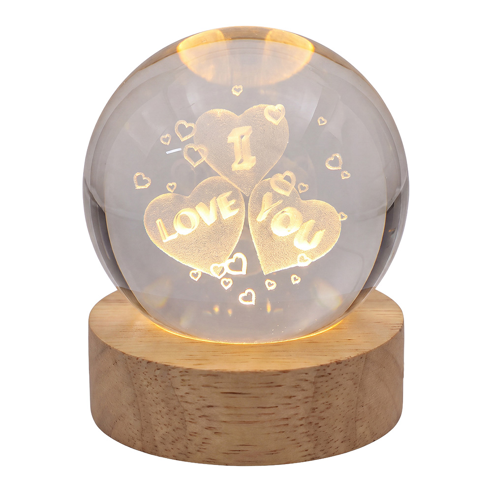 Sfera di Vetro con Luce LED Marrone Ø 6 cm