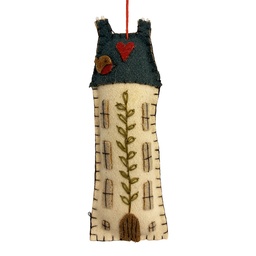 Decoratie hanger huisje vilt 5x2x15 cm