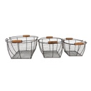 Aufbewahrungskörbe 3er Set Braun 35x26x14 cm