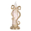 Deko Kerze mit LED Goldfarbig Rosa 10x10x25 cm / 2xAAA