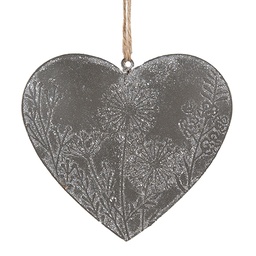 [6Y5572] Decoration hanger heart Grey 11x2x10 cm