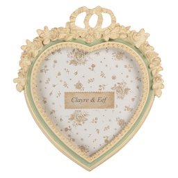 [2F1364S] Bilderrahmen Beige Grün 16x3x18 cm / 10x15 cm