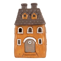 [6MG0126] Decorazione Casa Arancio Grigio 23x17x37 cm