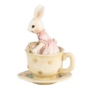 Décoration Lapin Beige Rose 8x8x11 cm