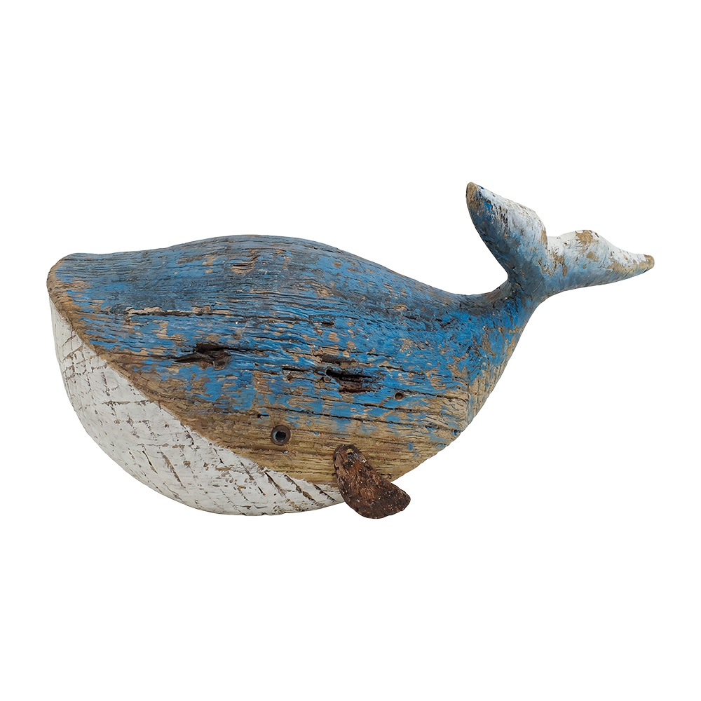 Decoration Whale Blue Brown 19x8x11 cm