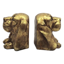 [6PR6461] Boekensteun (2) hond 24x13x19 cm