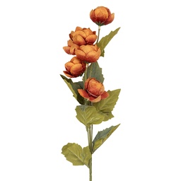 [6PL0409O] Branche de décoration avec fleurs Orange Vert 10x10x63 cm