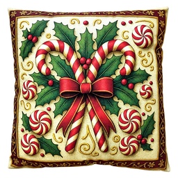 [KG023.206] Coussin rempli Beige Rouge 45x45x4 cm