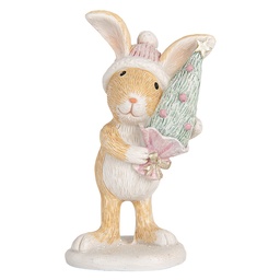 [6PR5886] Décoration Lapin Marron Blanc 5x5x10 cm
