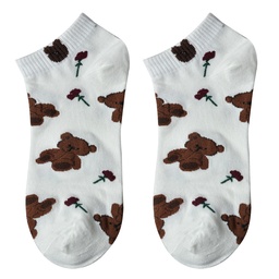 [JZSSK0034] Socken Weiß Braun 36-41