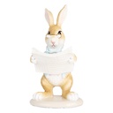 Decoration Rabbit Beige Blue 9x9x15 cm
