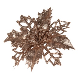 [65783] Christmas Decoration Flower Copper colored Ø 9x2 cm