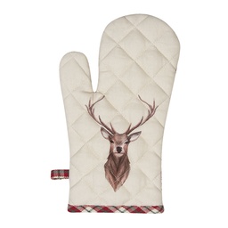 [COL44] Gant de four Beige, Rouge 18x30 cm