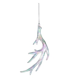 [65600] Pendentif Décoratif Bois de Cerf Couleur argent 18x2x8 cm