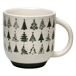 [6CEMU0255] Mug White Black 10x10x6 cm / 480 ml