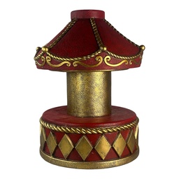 [5MG0120] Decorazione Giostra Rosso Color oro Ø 52x73 cm