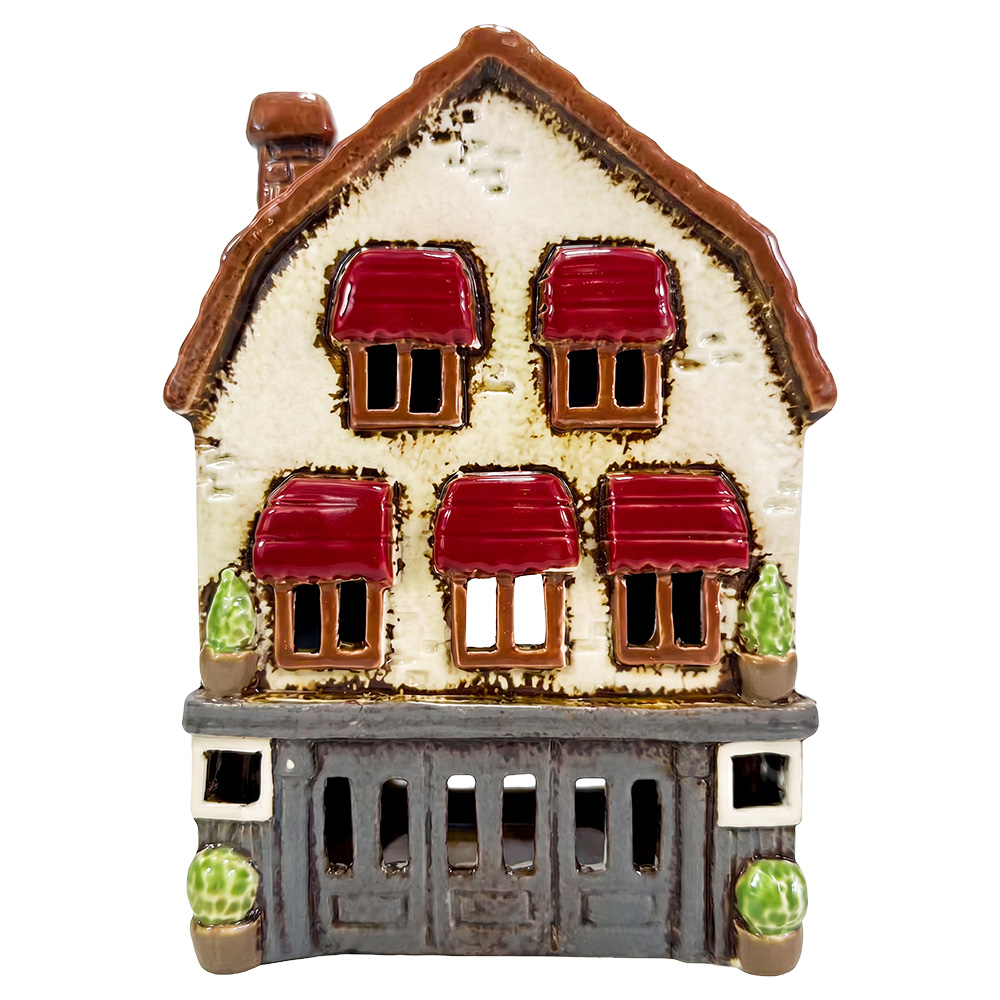 Porte-lampes de Noël chalet Beige Marron 14x9x21 cm