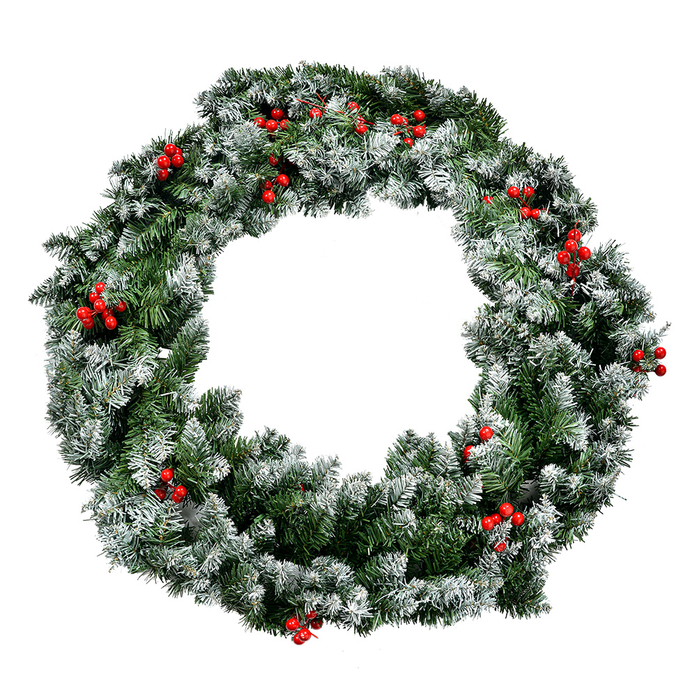 Christmas Decoration Wreath Green Red Ø 75x14 cm