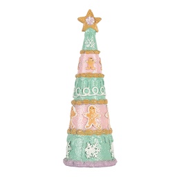 [6PR5865] Decorazione Natalizie Albero di natale Verde Rosa Ø 9x25 cm