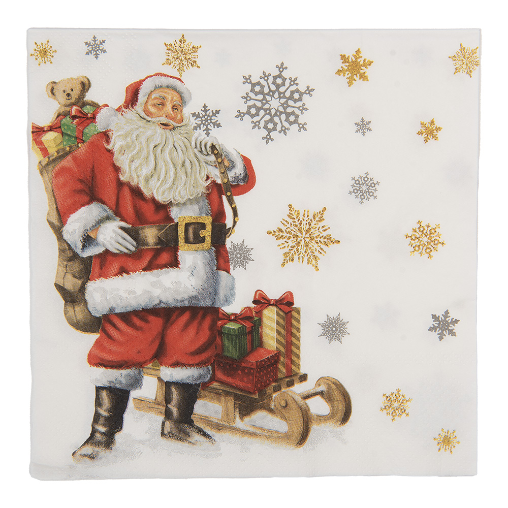Paper napkins White Red 33x33 cm (20)