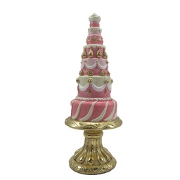[6PR4220] Dekoration Torte Rosa Ø 8x21 cm