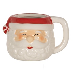 [6CEMU0133] Mug White Red 15x11x9 cm / 450 ml