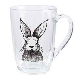 [RAEGL0002] Tea Glass Transparent Black 11x8x11 cm / 300 ml
