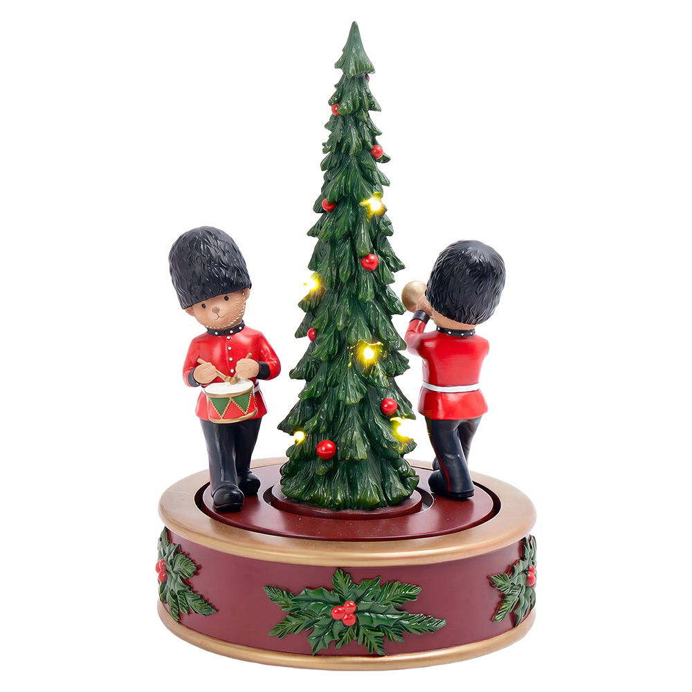 Musicbox Christmas Tree with LED Green Red Ø 17x27 cm / 3xAA