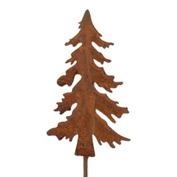 [6Y6117] Decorative Garden Stake Christmas tree Brown 6x1x34 cm