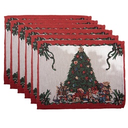 [KT040.164] Set da tavolo sets (6) Beige Rosso 33x45 cm