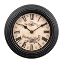 Wanduhr Schwarz Beige Ø 23x4 cm / 1xAA