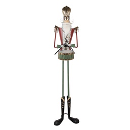 [5Y1324] Decoration Nutcracker Red Green 38x47x183 cm