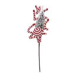 [66663] Décoration de Noël Blanc Rouge 11x8x35 cm
