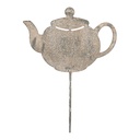 Piquets décoratifs de jardin Théière Gris Beige 26x1x35 cm