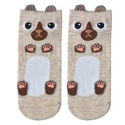 [JZSSK0009] Socks Beige White 36-41