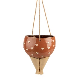 [6CE1863] Vaso Porta Pianta Rosa Beige 17x15x20 cm