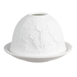 [6CE1818] Portacandele Bianco Ø 12x8 cm