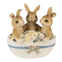 Decoration Statue Rabbits Brown Beige 11x9x12 cm
