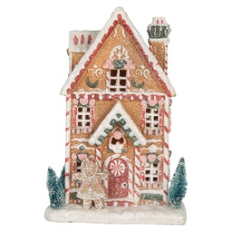 [6PR5845] Décoration Maison avec LED Marron Blanc 17x12x25 cm